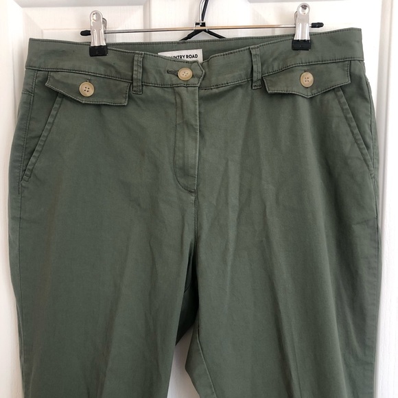 🌿 COUNTRY ROAD 🌿 ladies green trousers size 12 - Picture 3 of 4